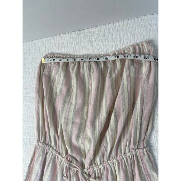 Blue Life SZ M-L Cotton Striped Sleeveless Jumpsuit Romper Cover-Up USA - Picture 9 of 11